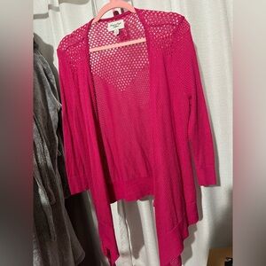 American Eagle Outfittters Open-Front Pink Knit Cardigan